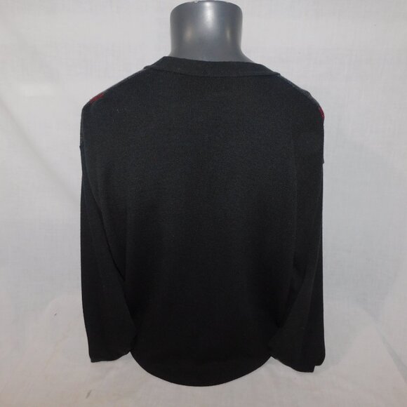 VTG Gran Sasso Mens 2XL Wool Blend Gray Red Grandpa Button Cardigan Sweater - Picture 12 of 12